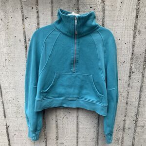 Lululemon Scuba Oversized Funnel Neck Half Zip Aqua Hawaiian Blue Size XS/S